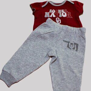 Baby girl onsie and sweatpant outfit